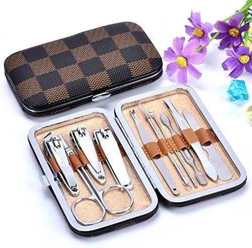 KODYTOP 10 Pcs Stainless Steel Nail Cutter Cuticle Clipper Pedicure Manicure Tool Kit Set