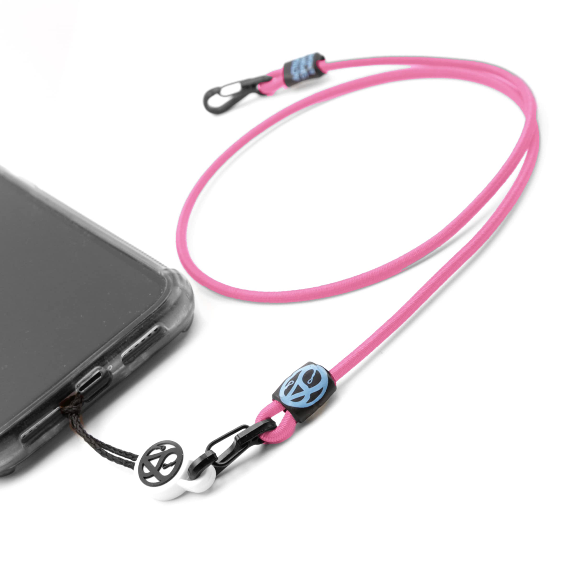 Action Sports Anchor Phone lanyard strap tether leash anti-theft bungee cord Ideal for skiing camping fishing walking jogging ultimate outdoors phone protector (Pink)