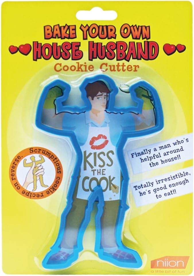 Boxer"Bake your Own House Husband" Hunk Shaped Cookie Cutter, Blue