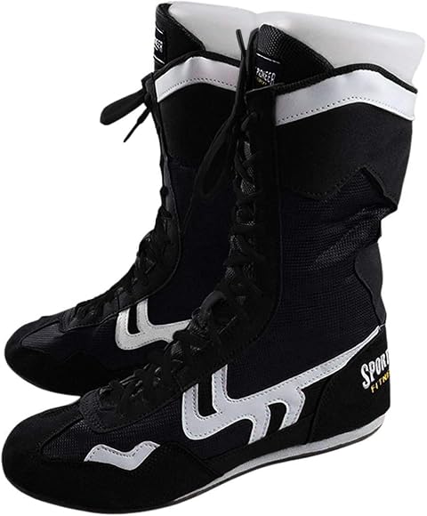 High Top Boxing Shoes Boxer Boots For Men Women Kids Black Amazon Co Uk Shoes Bags