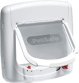PetSafe Cat Flap 4 Way Locking Deluxe White Woodgrain Magnetic Entry