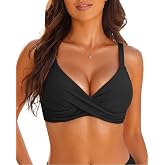 Underwire Bikini Top Only Push Up Padded Swimsuits Top | Full Lining; Fixed inserts for secure shape; Adjust sliders to customize length