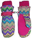 N'Ice Caps Girls Zig Zag Chevron Print Thinsulate and Waterproof Mittens