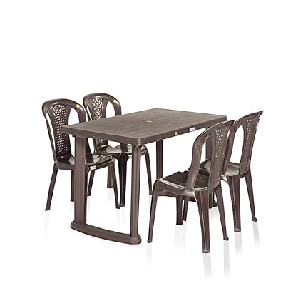 Vermora 1 + 4 Dinning Table Set Relish (Brown)
