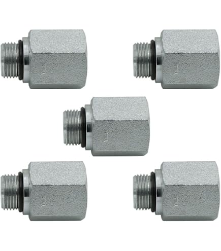 2-Pack Hydraulic Adapter Fitting – 1/4" Male JIC 37° Flare To 1/4" Male O-Ring Boss 90° Elbow, Carbon Steel For Fluid Power Systems