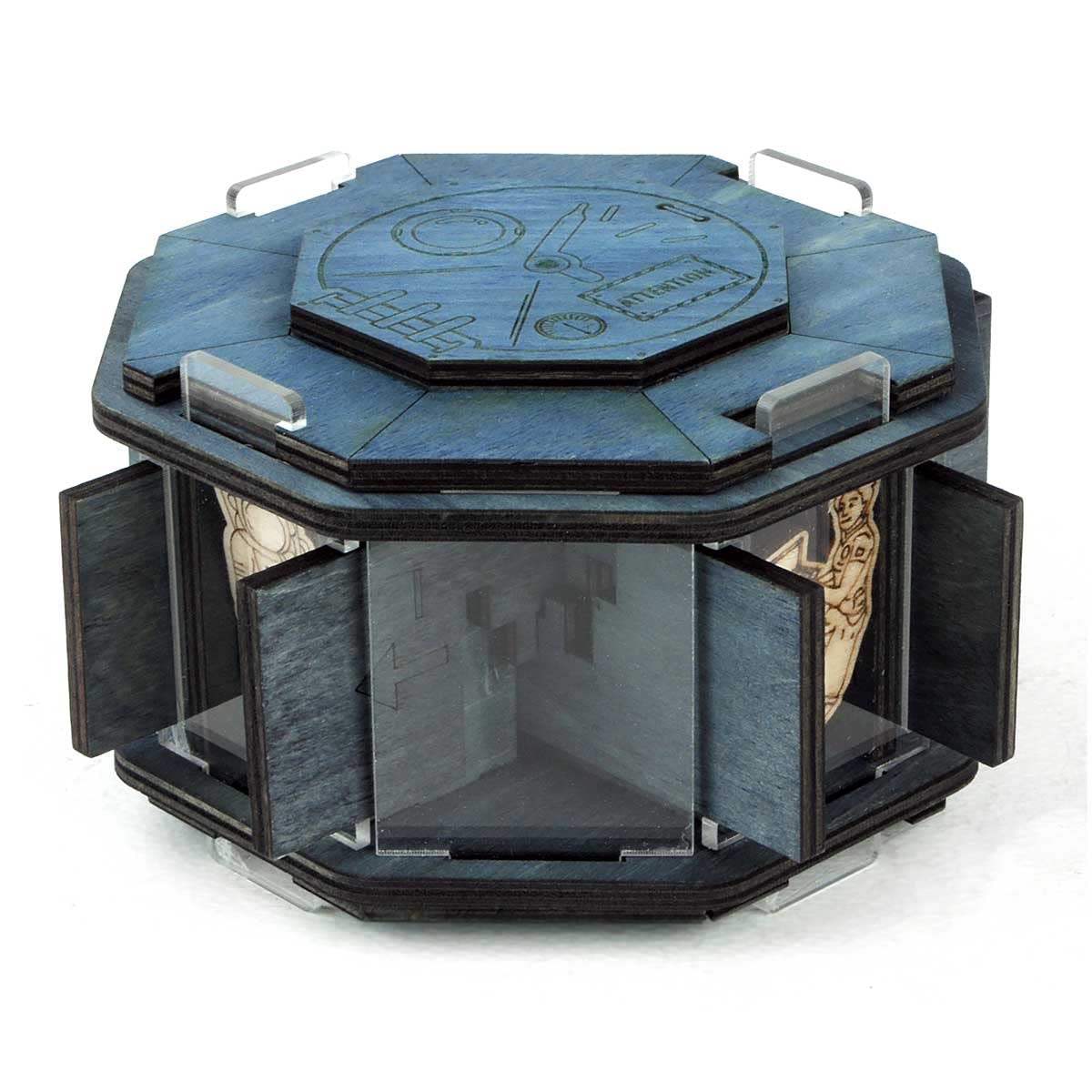 Logica Puzzles art. Space Station - Brain Teaser in Wood - Secretx Box - Difficulty 5/6 Incredible - Star Adventures Series