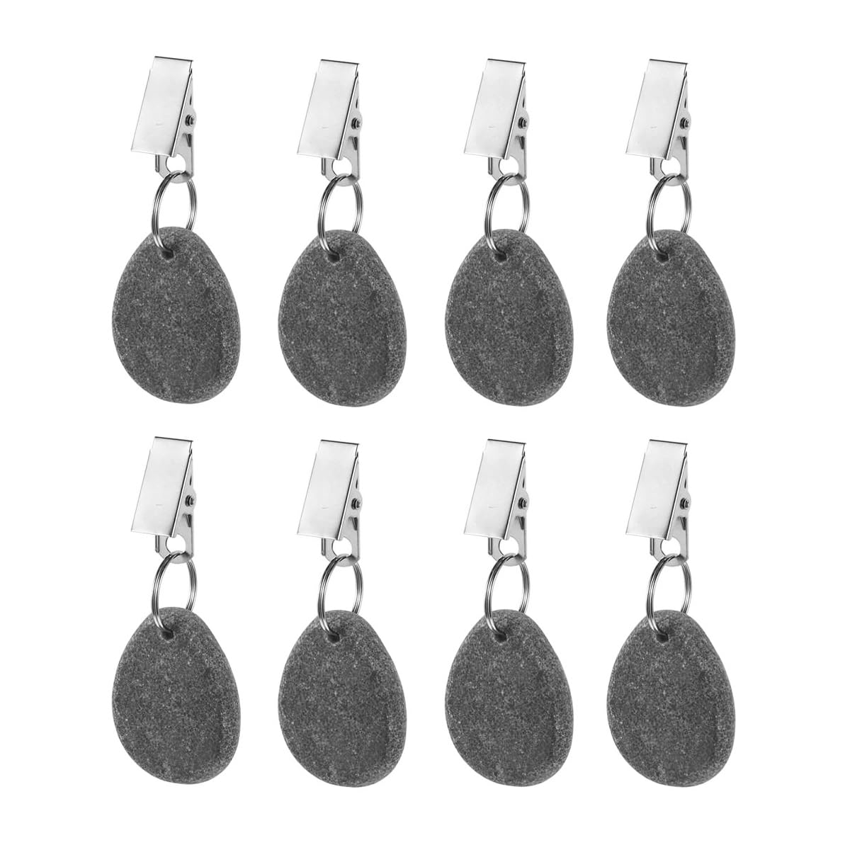 HKzzy 8 Pieces Tablecloth Weights Marble Tablecloth Pendant Weights Table Weights Hangers with Clips Table Decoration for Outdoor Wedding Picnic (Gray)