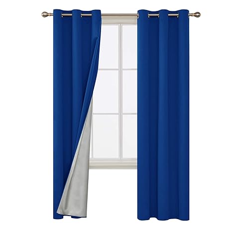Buy 42x84 Inch Royal Blue Deconovo Decorative Blackout Curtains