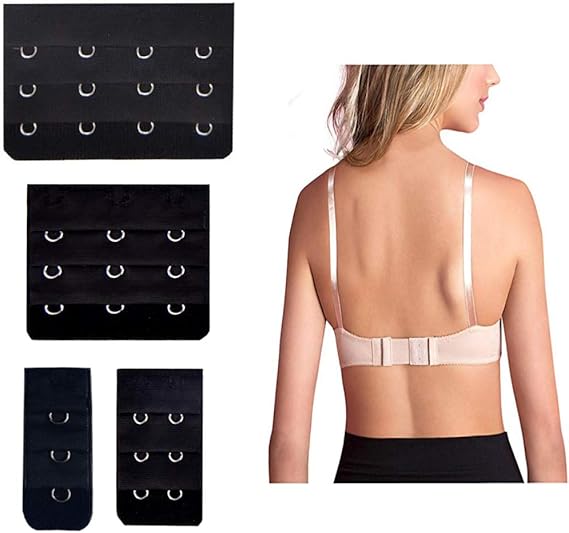 Amazon Co Jp Nanooer ４枚組選択可能の1 ２ 3 4段フック付け 女性用ブラジャーバックストラップエクステンダー マタニティ 延長ホック 黒 ４枚組 服 ファッション小物