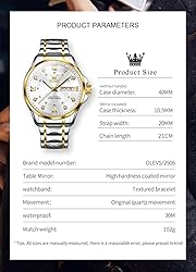 OLEVS Watch for Men Diamond Business Dress Analog