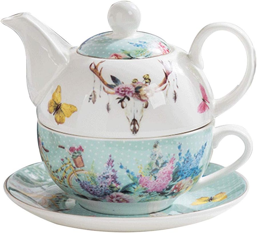 Bone China Tea For One Teapot and Server Set for One