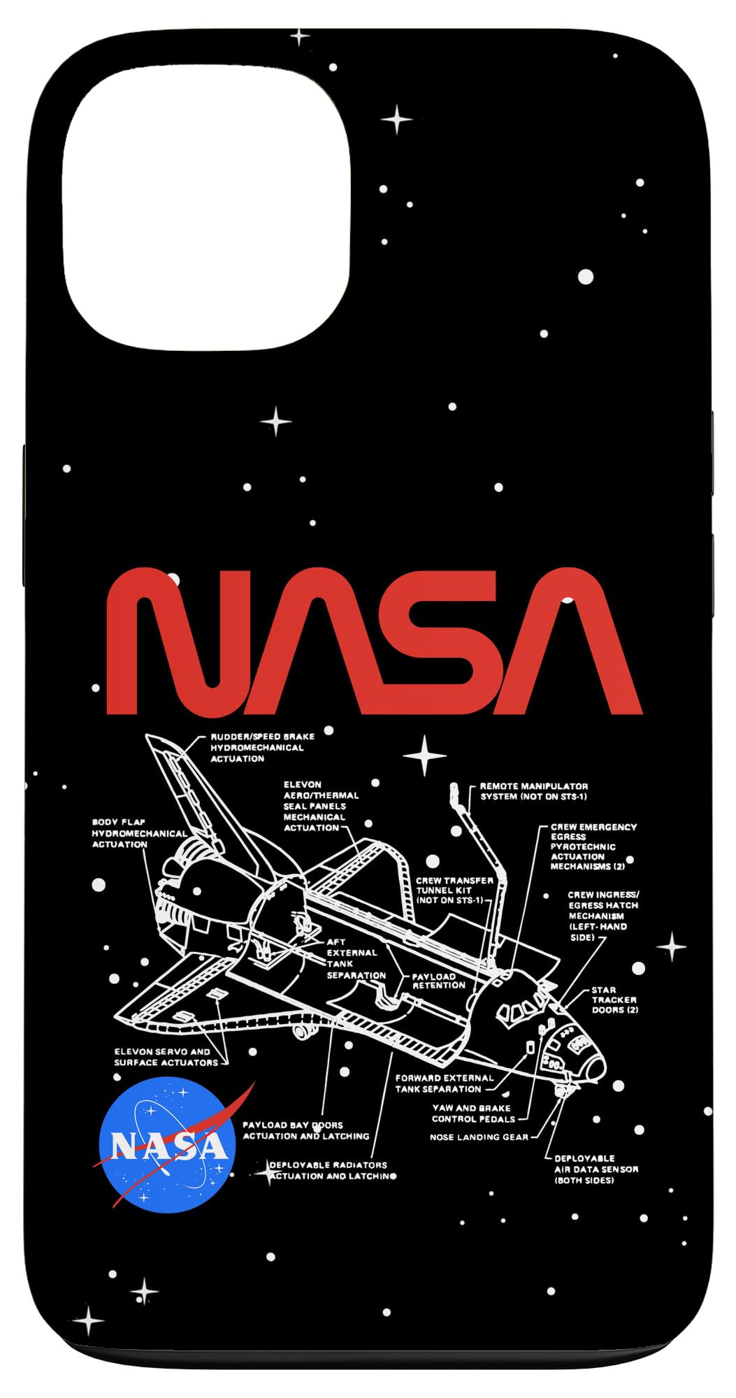 iPhone 13 NASA Space Shuttle Schematic Logo Case