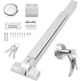 Zonon 1 Set 31" Commercial Door Push Bar with Lever Handle, Silver | Push Bar Door Hardware, Heavy Duty Powder Coated Steel, 30-36 Inch Door Fit, Lever with 3 Keys, Commercial Hardware