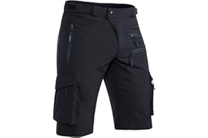 HIAUSPOR Men's Mountain Bike Shorts Stretch Hiking Cargo Shorts Quick Dry with Zipper Pocket for Bicycle Cycling Casual Golf