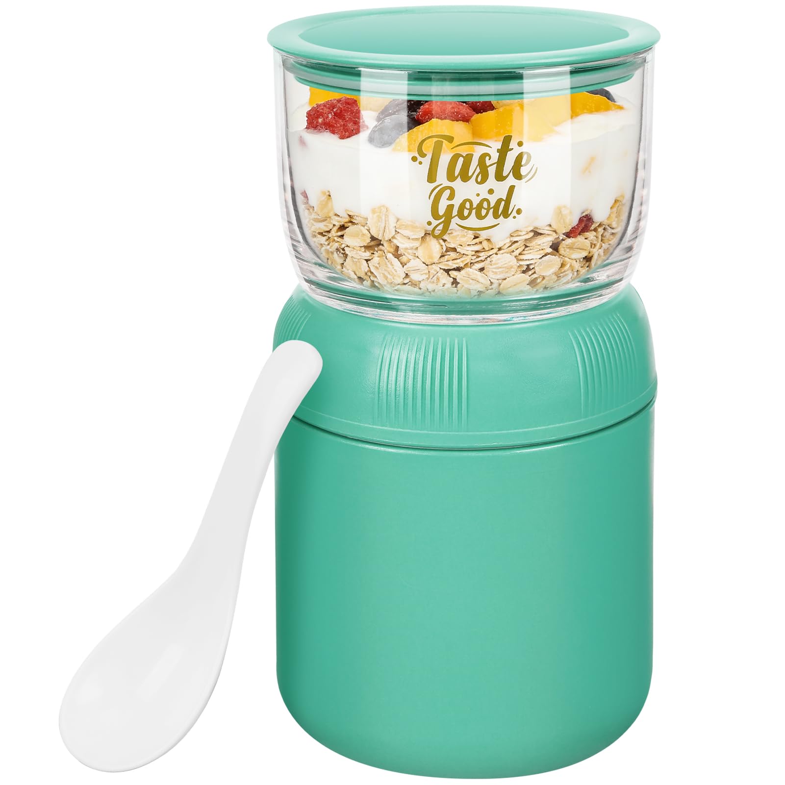UHAPEER Insulated Yogurt Container, Leakproof Breakfast Cereal Cup, Breakfast on The Go Cup with Lid and Spoon, Portable Overnight Oats Container, Reusable Breakfast Yogurt Pot for Work Travel — image 1