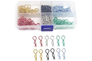 XSYGO 180pcs Universal RC Body Clips Stainless Steel Body Shell Clip R Pins for 1/10 1/12 Scale Axial Traxxas Redcat HPI Himoto HSP Exceed RC Car Truck Buggy Shell Replacement