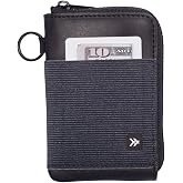 Thread Wallets RFID Blocking Leather Zip Wallet with Card Holder for Men and Women (Black)