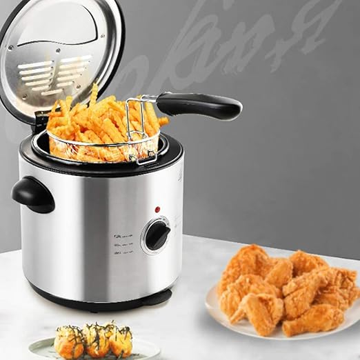 Deep Fat Fryer 1.5L Easy Clean Chip Pan Fryer Non Stick Removable