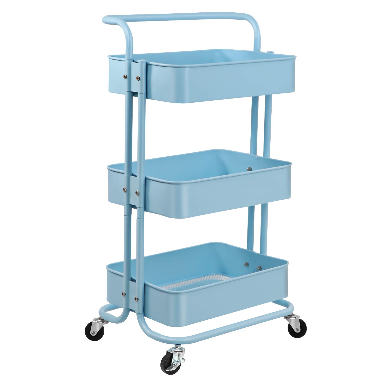 Buy 3Tier Metal Rolling Utility Carts with Wheels, Heavy Duty