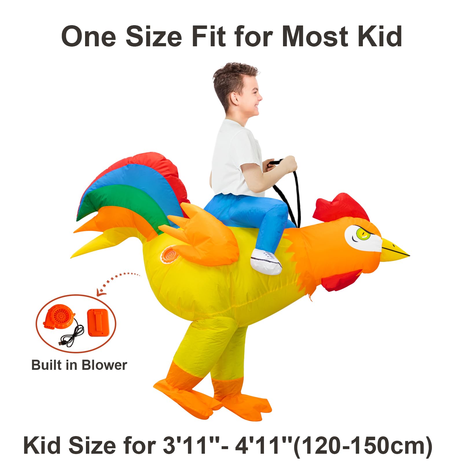 Stegosaurus Inflatable Costume for Kids Ride On Chicken Costume Funny Halloween Costumes For Boy Girl Rooster Blow up Costumes