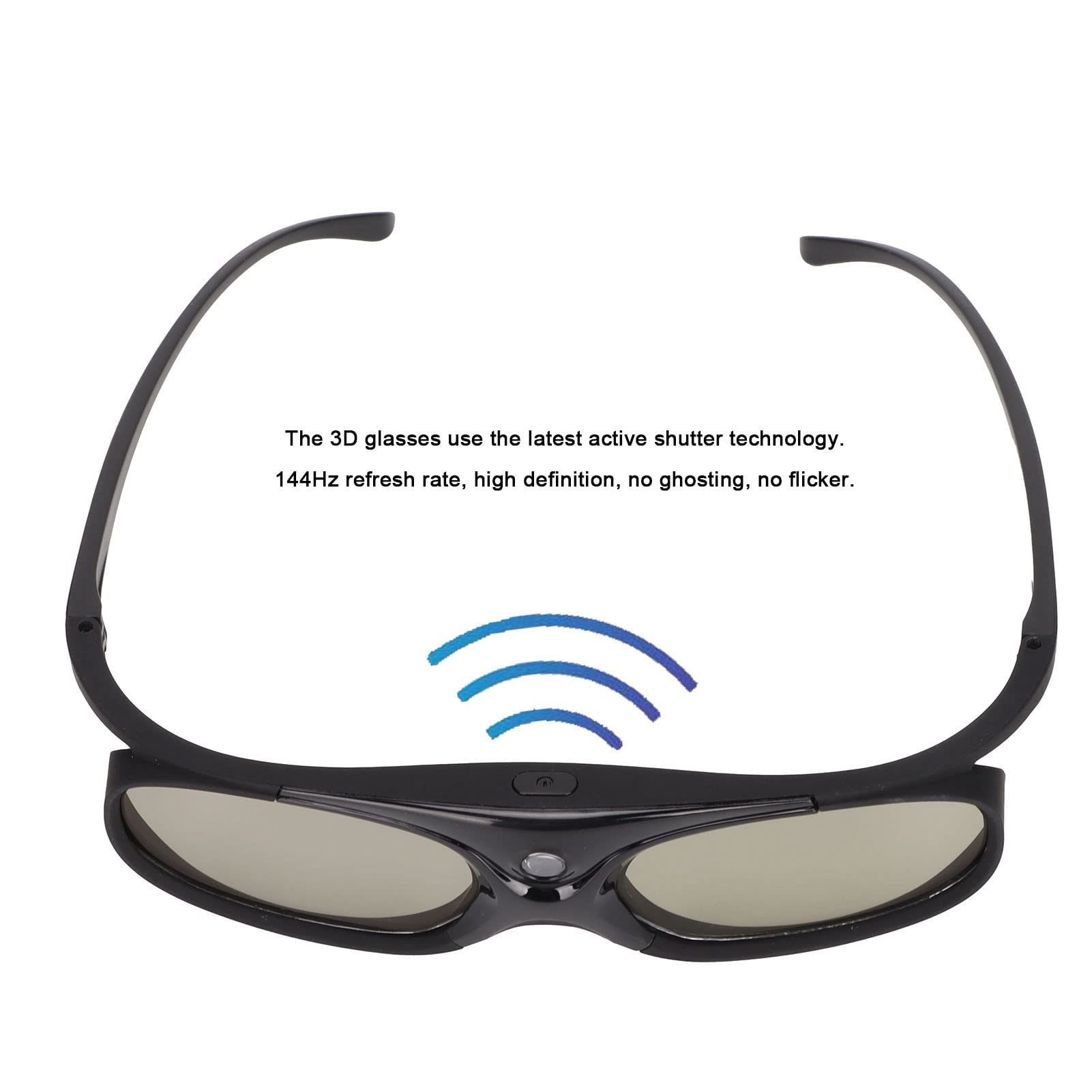 144Hz 3D Glasses, 2Pcs DLP LinK 3D Active Shutter Glasses LCD Lens 3D Projector Glasses for 3D DLP Orojectors
