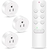GREENCYCLE Remote Control Outlet, Remote Timer Switch, Plug in Light Switch Outlet, 500ft Range, 15A/1500W, for Lights, Fans, Christmas Lights, Household Appliance