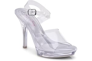 The Shoe Fairy Olympian 2.0 Clear Bikini Fitness Competition Heels, Women's Clear Plastic Platform Pumps