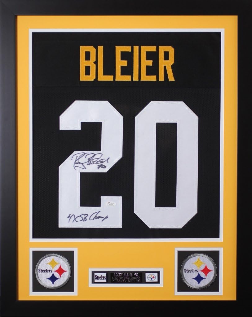 rocky bleier autographed jersey