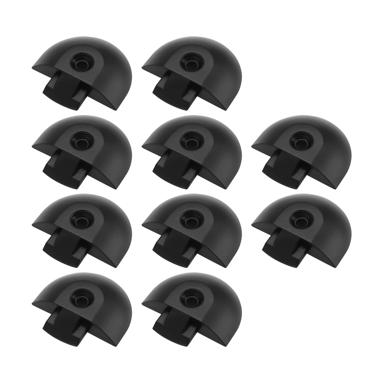 Be In Your Mind 10x Semicircular Lashing Rail Insert Cap End Cap Insert Plastic End Cap Fittings for Airline Rail Airline Rail Connection Black