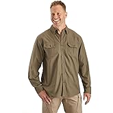 Guide Gear Men's Casual Button Down Shirt, Long Sleeve, Work, Camping, Sportsman's Flex Canvas