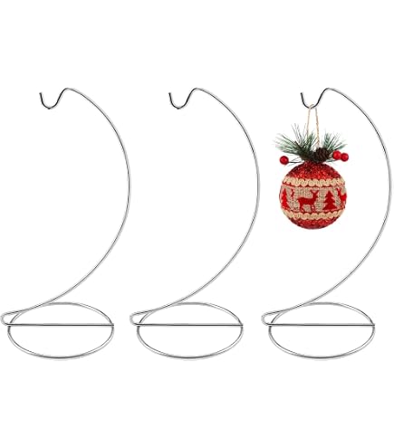 YEARCHY Ornament Display Stand – Set Of 5 Black Iron Hooks For Christmas Ornaments, Air Plants & More