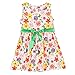 Weixinbuy Baby Girl's Cotton Polka Dots Short Sleeve Tutu Dress (7 Years, Orange(Flower))
