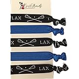 Girls Blue Hair Accessories, No Crease Hair Elastics Set, Lacrosse Gift