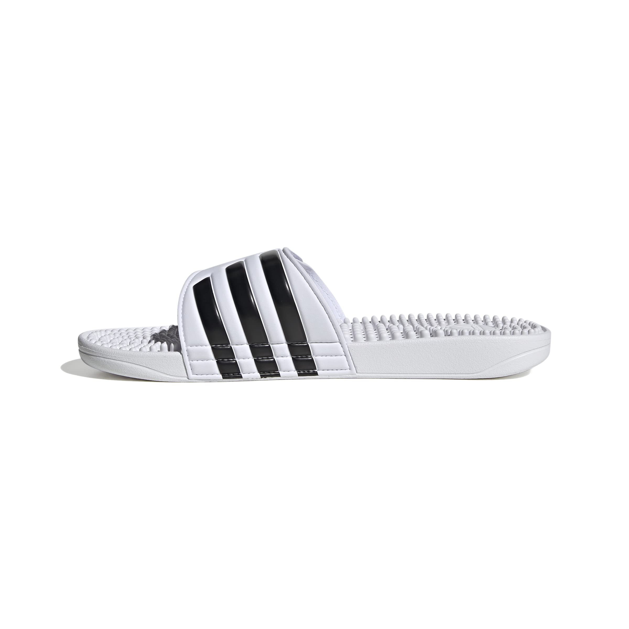 Photo 1 of adidas Unisex Adissage Slides Sandal, White/Black/White, 10 US Men