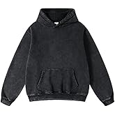 Oversized Mens Cotton Hoodies Streetwear Vintage Unisex Acid Wash Sweatshirt Heavyweight Sports Pullover