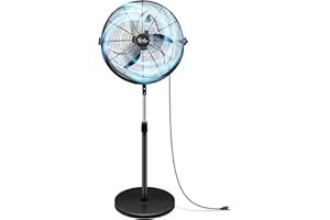Simple Deluxe 20 Inch Pedestal Standing Fan, High Velocity, Heavy Duty Metal For Industrial, Commercial, Residential, Greenhouse Use