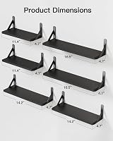 Pipishell Floating Shelves Set of 6 Rustic Paulownia Wood Wall Shelves view 3