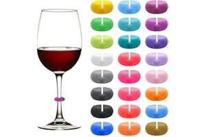 24 Pieces Silicone Wine Glass Charms Markers, Colorful Drink Markers Silicone, Wine Glass Charms Markers Tags Identification 