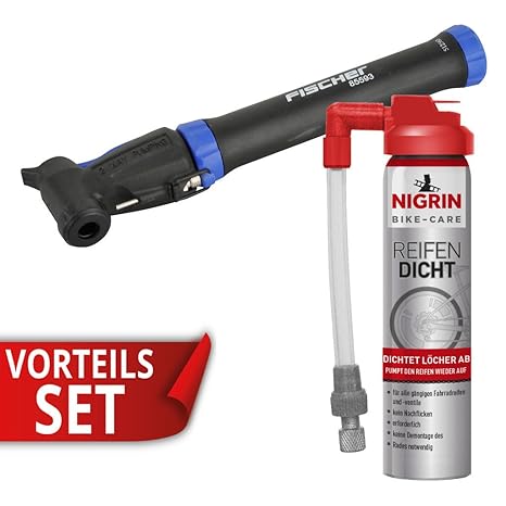 FISCHER Vorteilspack Pumpe Und Reifendicht, Schwarz, One Size