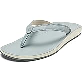 OLUKAI Southshore Women's Everyday Leather Sandals, Full-Grain Leather, Non-Marking Rubber Traction Pads & Compression Molded Footbed