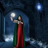 AOOWU Green Cape Hooded Cape Witch Costume 150cm Halloween Cloak view 6