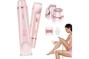 DAGIIK Dermavel Trimmer 2.0, Dermave Bikini Shaver, 2 in 1 Women Electric Shaver Dual Head Bikini Trimmer for Women, Ipx7 Waterproof Wet & Dry Use Body Hair Trimmer (Pink)