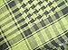 Kuldip Unisex Chequered Arab Arafat Shemagh Kafiyah Desert Style Scarf Throw - Black/Pistacio Green