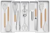 Lifewit Utensil Drawer Organizer Extendable Cutlery Tray White view 1