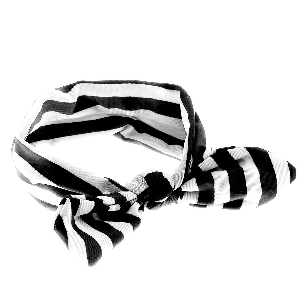 generic kid's cute bow stripe headband (black, 14.17x1.97-inch, in0256018256)