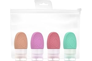 RONRONS Travel Bottles, 1oz Silicone Travel Bottles for Toiletries Mini Leak Proof Travel Toiletry Bottles, TSA Approved Container for Shampoo Conditioner (4 Pieces)