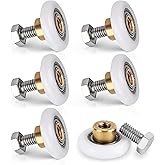 Shower Door Rollers, 6 Pcs Sliding Shower Door Wheels, Glass Sliding Door Pulleys for Showers Massage Cabins, Bathtubs, Whirl