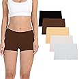 LALESTE Women's Boyshort Underwear Full Coverage Seamless Panties Soft Stretch Boxer Briefs 5 Packs