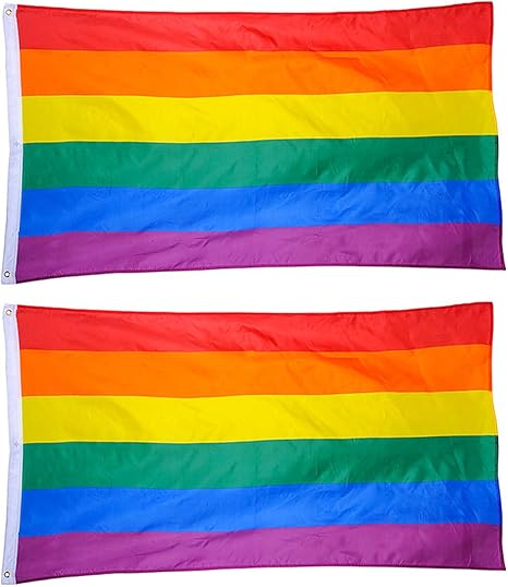 Bestoyard 2pcs Rainbow Pride Gay Flag 3 X 5ft Lgbt Flags Party