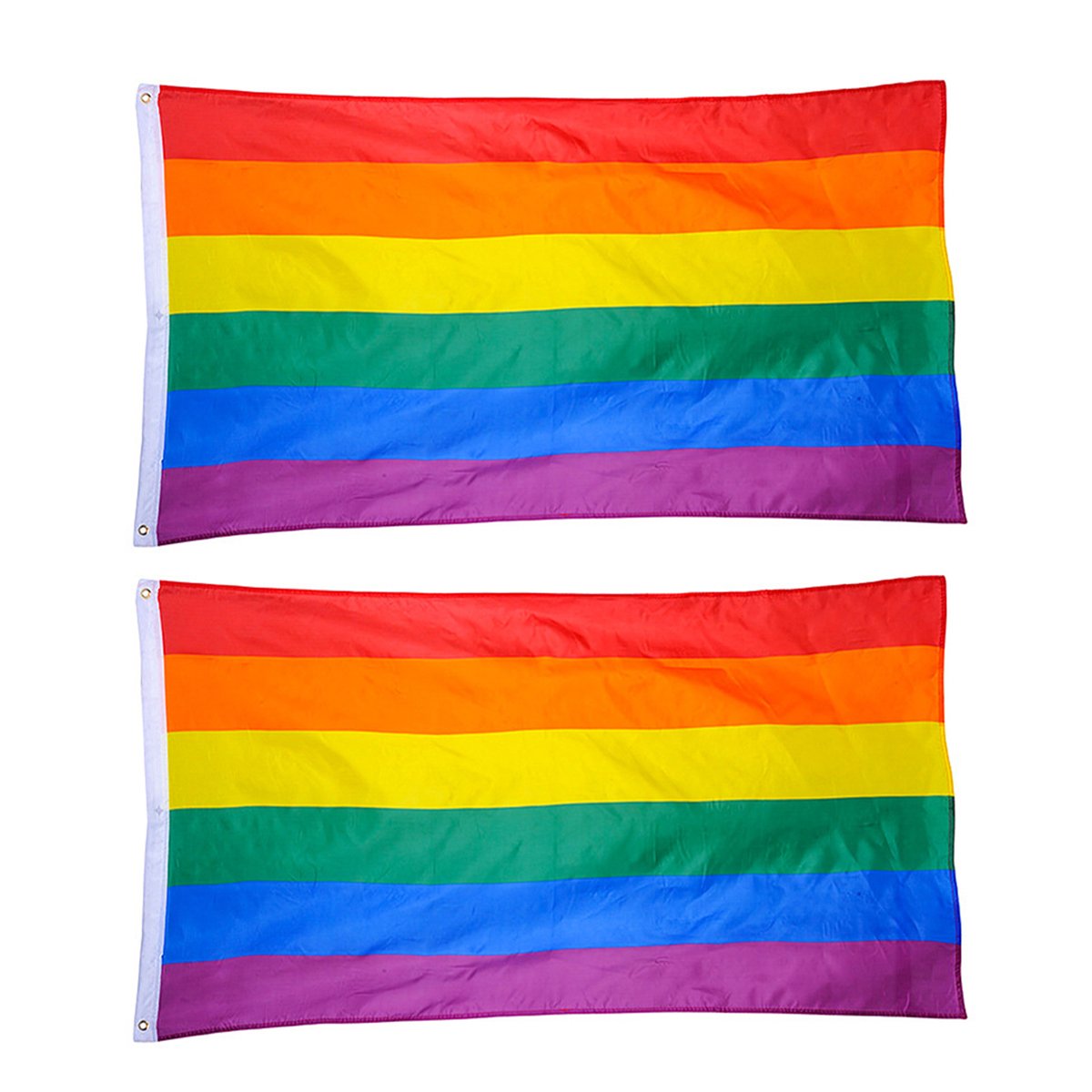 BESTOYARD 3x5ft Rainbow Flag Large LGBT Flag Gay Pride Banner with Brass Grommets
